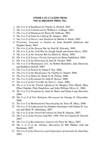 The A to Z of Fantasy Literature
