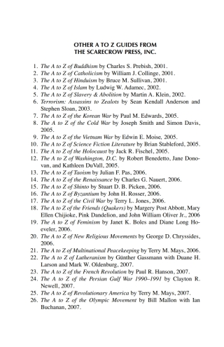 The A to Z of the Puritans