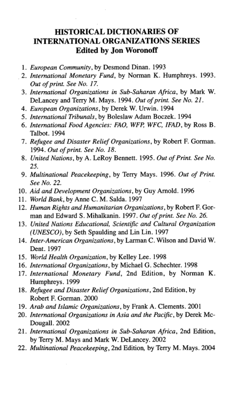 Cover image for book Historical Dictionary of NATO and Other International Security Organizations