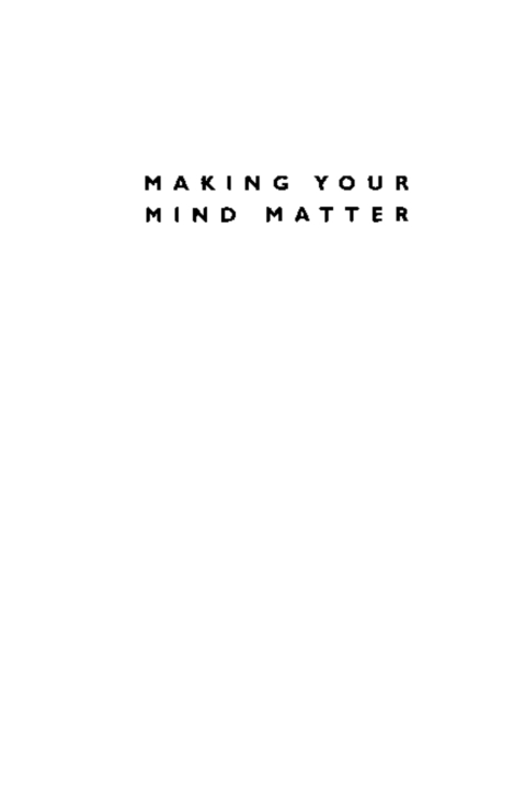 Cover image for book Making Your Mind Matter