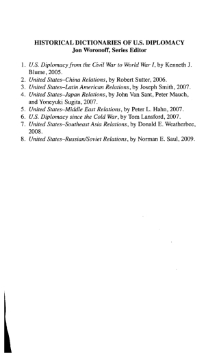 Historical Dictionary of United States-Russian/Soviet Relations