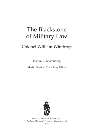 The Blackstone of Military Law