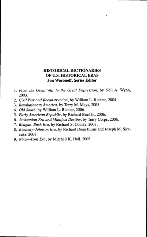 Cover image for book Historical Dictionary of the Nixon-Ford Era