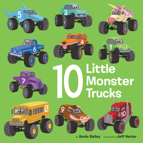 Cover image for book 10 Little Monster Trucks