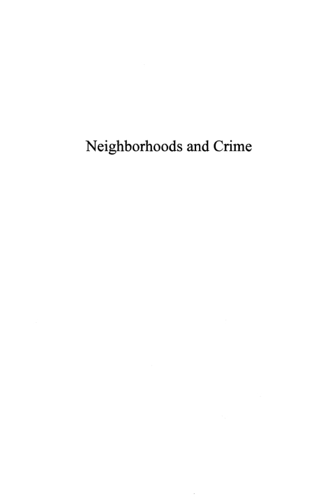 Cover image for book Neighborhoods and Crime
