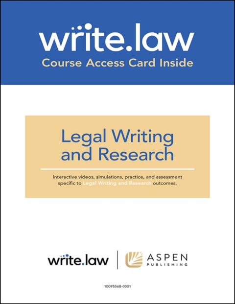 Cover image for book Write.law Legal Research and Legal Writing