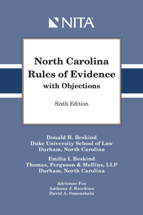 Cover image for book North Carolina Rules of Evidence with Objections