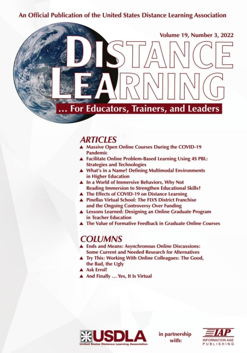 Cover image for book Distance Learning: Volume 19 #3