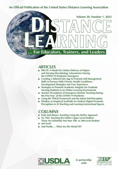 Cover image for book Distance Learning: Volume 20 #1