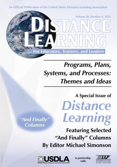 Cover image for book Distance Learning: Volume 20 #4