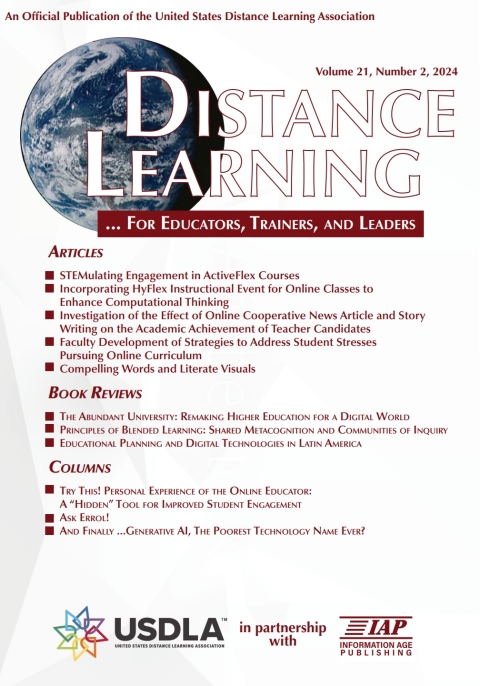 Cover image for book Distance Learning: Volume 21 #2