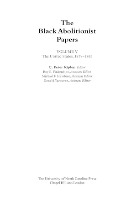 Cover image for book The Black Abolitionist Papers