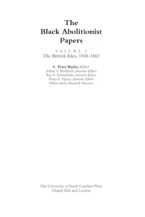 Cover image for book The Black Abolitionist Papers