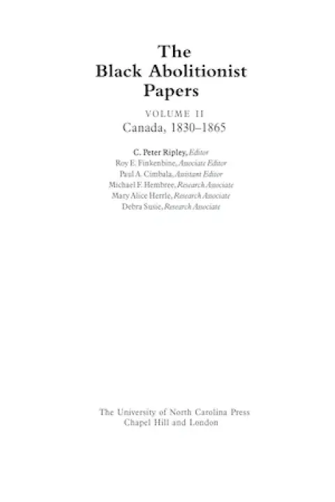 Cover image for book The Black Abolitionist Papers