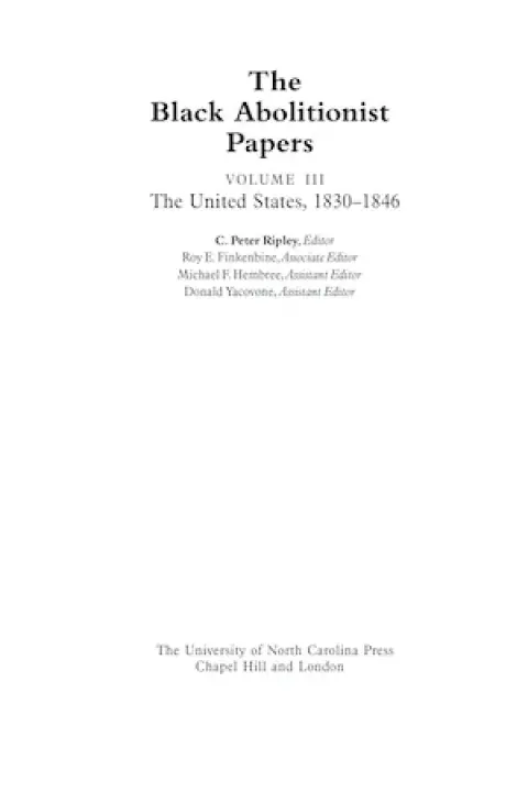 Cover image for book The Black Abolitionist Papers