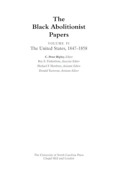 Cover image for book The Black Abolitionist Papers