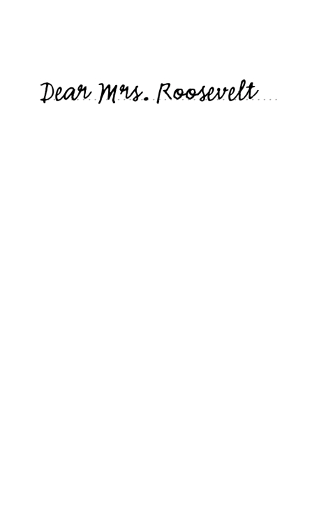 Cover image for book Dear Mrs. Roosevelt