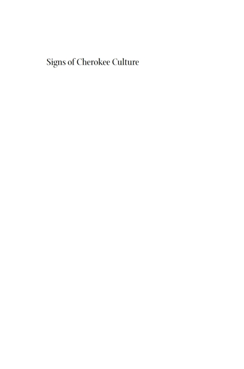 Cover image for book Signs of Cherokee Culture