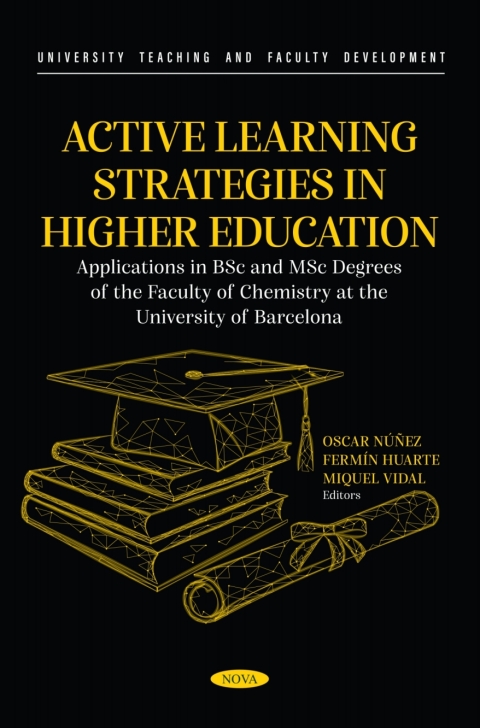 Cover image for book Active Learning Strategies in Higher Education. Applications in BSc and MSc Degrees of the Faculty of Chemistry at the University of Barcelona