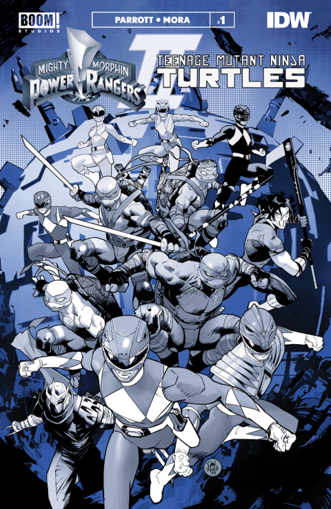 Cover image for book Mighty Morphin Power Rangers/Teenage Mutant Ninja Turtles II Black & White Edition #1