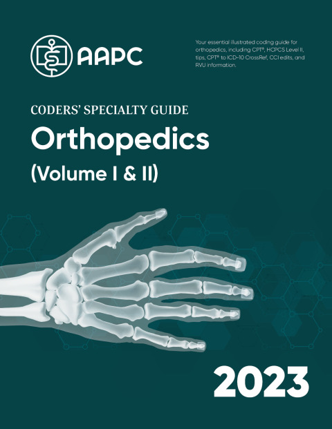 Cover image for book Coders' Specialty Guide 2023: Orthopedics (Volume I & II)