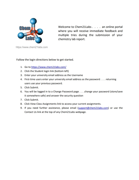 Cover image for book Chem21Labs Online Lab Submission Portal