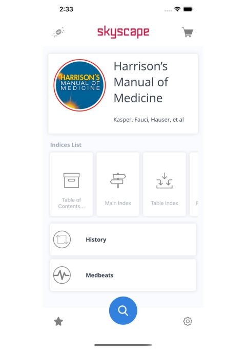 Cover image for book Harrison's Manual of Medicine, Mobile App