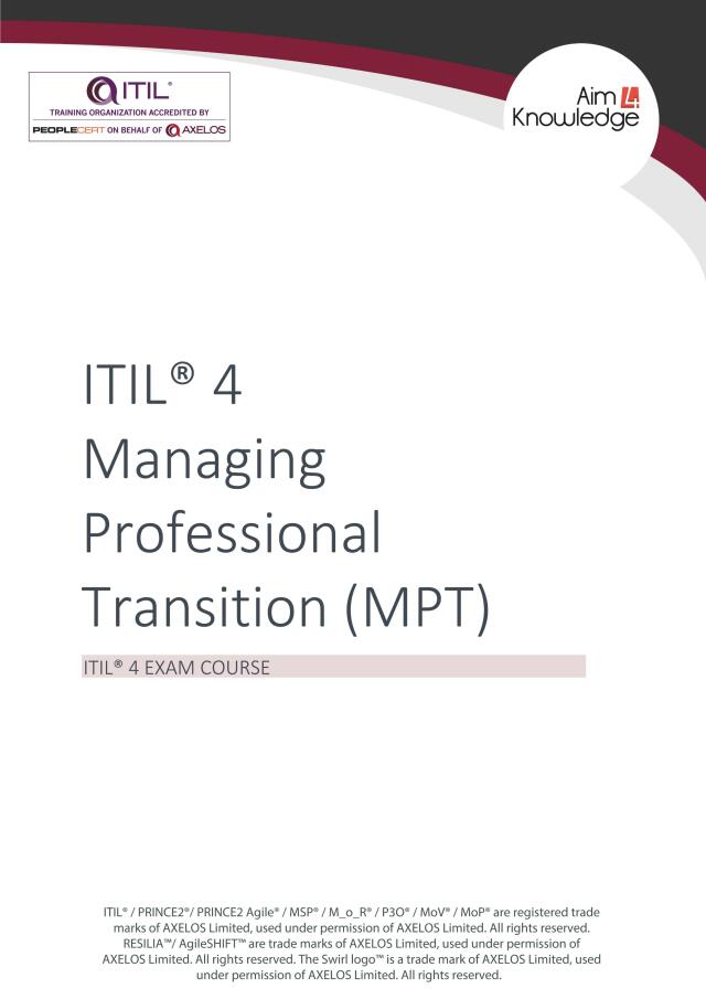 ITIL 4: Managing Professional Transition (MPT)