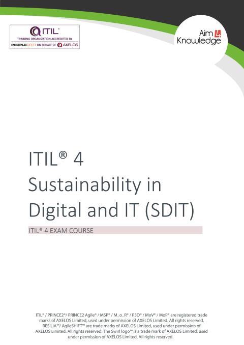 Cover image for book ITIL 4: Sustainability in Digital and IT (SDIT)