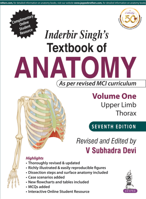 Cover image for book Inderbir Singh’s Textbook of Anatomy (Volume 1: Upper Limb and Thorax)