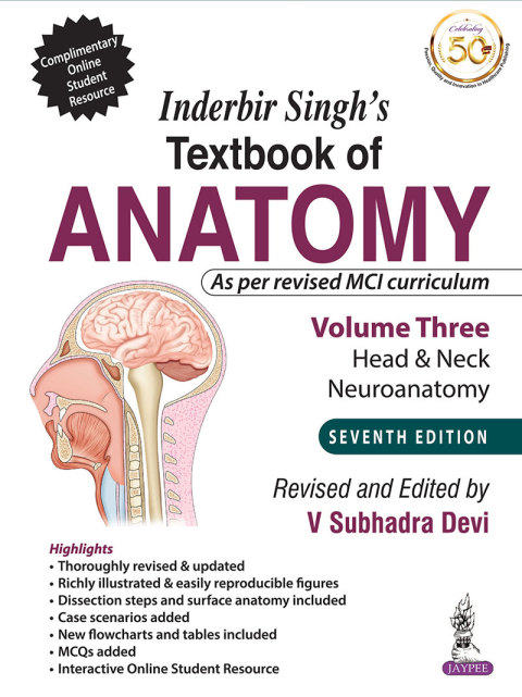 Cover image for book Inderbir Singh’s Textbook of Anatomy (Volume 3: Head & Neck and Neuroanatomy)