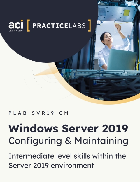 Cover image for book Windows Server 2019 - Configuring and Maintaining:  Intermediate level skills within the Server 2019 environment